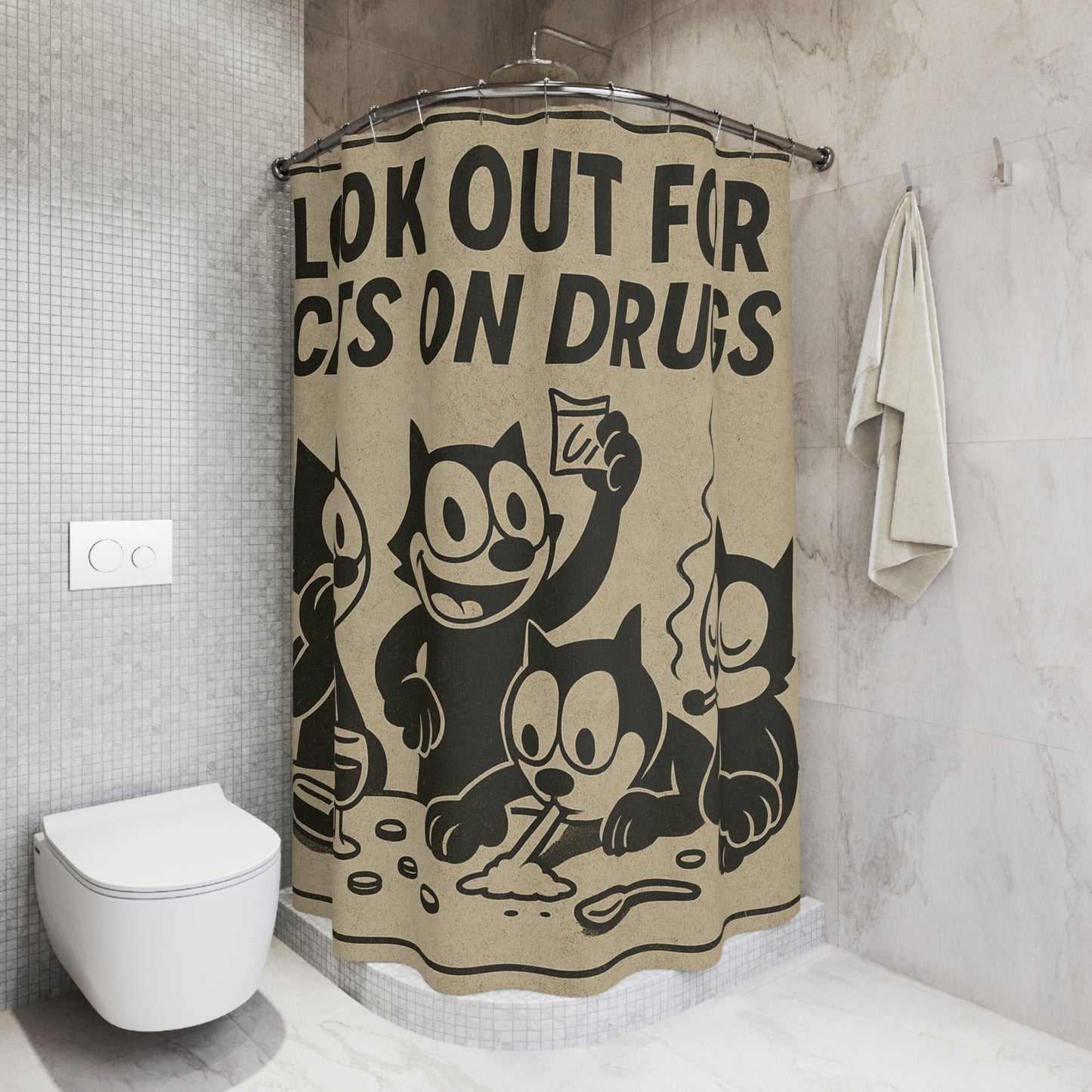 Vintage Felix the Cat PSA Shower Curtain