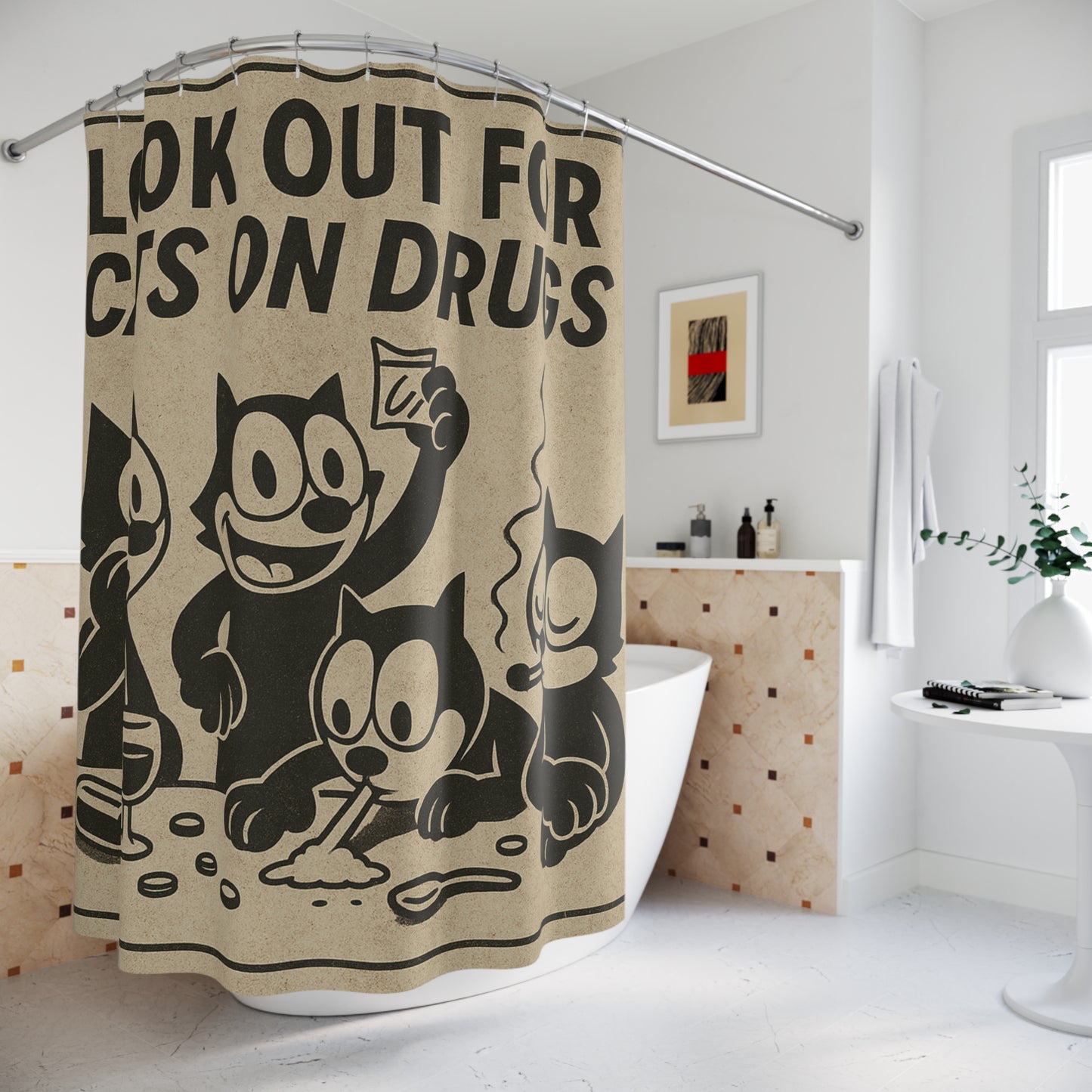 Vintage Felix the Cat PSA Shower Curtain